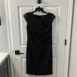 Large Little Black Dress! XOXO. Beaded shoulder accent. Beautiful. New with tags